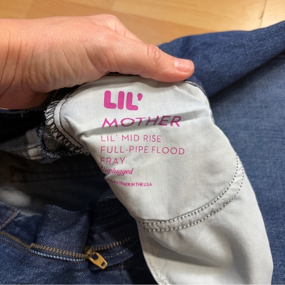 MOTHER Barrel Leg Jean Lil Mid Rise Full Pipe Flood Fray in Unplugged 30 - Picture 11 of 16